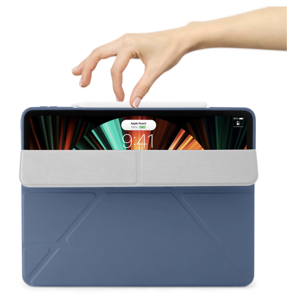 Pipetto כיסוי Folio אוריגמי מסתובב ל- (2021) iPad 12.9 בצבע כחול