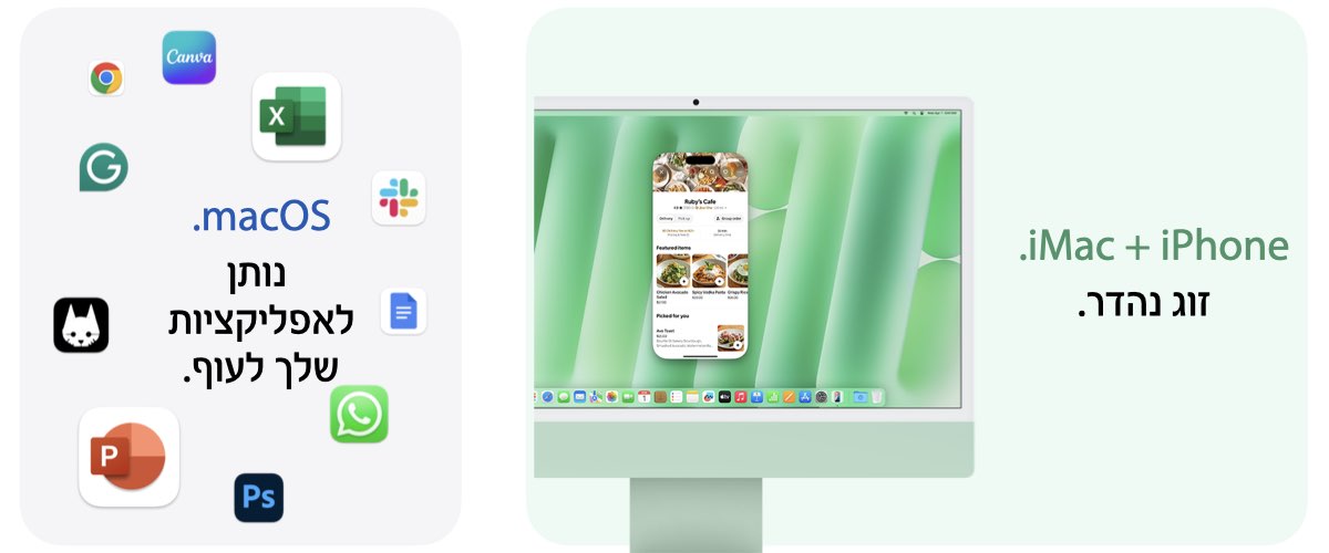 mac os נותן לאפליקציות שלך לעוף, imac+iphone זוג נהדר